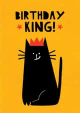 Cute Birthday Card - Birthday King - Cat created by Sophie Moran