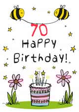 Whimsical 70th Birthday Card created by Art Thunderclap