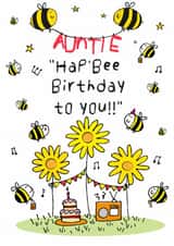 Hap'bee Birthday Card For The Best Auntie created by Art Thunderclap
