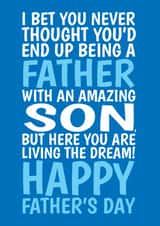 Funny Father’s Day Card — From Son – Living The Dream created by @Cupsie's Creations