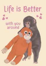 Cute Punch The Monkey - Birthday - Greeting Card - For A Special Friend created by @PoppyCardDesigns