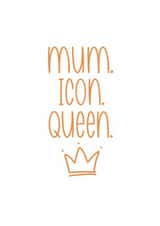 Modern Monochrome Card for Mum. Icon. Queen created by Sunflowers & Sarcasm