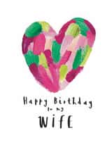 Simple, pink rainbow heart birthday card for my wife. created by Kay Louise 
