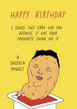 Funny chicken nugget card. Fast food lover. created by Blessherlittleartoons by Amy