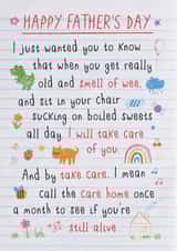 Funny Father's Day card for an older dad from son or daughter created by Kelly Hunt Designs