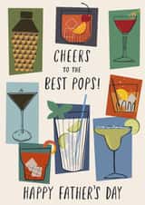 Classic Father's Day Card - Cheers To The Best Pops - Cocktails created by Nina Raby - Jones
