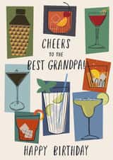 Classic Birthday Card - Cheers To The Best Grandpa - Cocktails created by Nina Raby - Jones