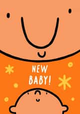 Cute 'New Baby!' card created by Lucy Mulligan