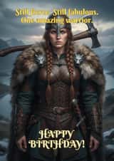 Funny Birthday Card - Warrior Girl - One Amazing Warrior created by The Little Brown Butterfly Studio