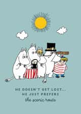 Funny Father’s Day Card - Moomin  - Lost - Scenic Route created by Moomin Characters