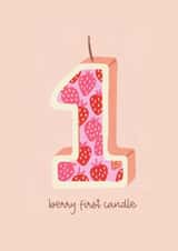 Cute 1st Birthday Card - Berry First Candle created by Brogan Thomas