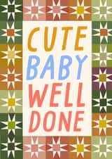 New Baby Card - Cute - Pattern - Well Done created by URGHH Card Co.