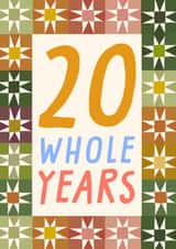 Classic Anniversary Card - 20th - Star Border created by URGHH Card Co.