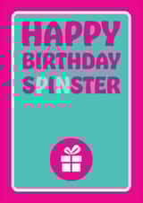 Funny sister birthday card - Happy birthday spinster - Sarcastic birthday card created by Versed Aid