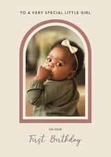 Personalised Birthday Photo Card created by Choo Choo  - Classic Birthday Card - 1st - Special Little Girl