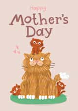 Cute kitty card for a cat mum, or a mum who just loves cats created by Lisa Greener