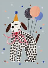 Cute Birthday Card - Spotty Dog - Balloons created by Daria Solak