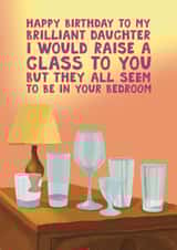 Funny Birthday Card - For Daughter - Bedroom Glass Collection created by Pickled Prints