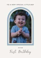 Personalised Birthday Photo Card created by Choo Choo  - Classic Birthday Card - 1st - Special Little Boy