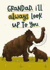 Cute Father's Day Card - For Grandad - Wooly Mammoth created by Abbie Imagine