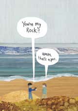 Funny Anniversary Card for Partner - You're My Rock/Poo created by The Curious Pancake