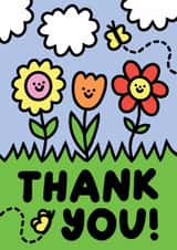Cute Thank You Card - Happy Flowers created by Rumble Cards