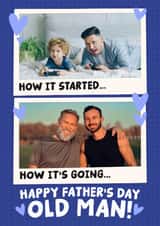Personalised Father's Day Photo Card created by Studio Doodles - Funny Father's Day Card - Old Man - Then And Now