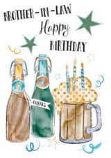 Classic Birthday Card - Brother In Law - Beer & Cheers created by One and Only