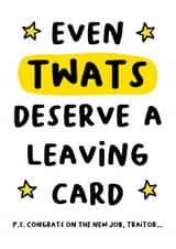 Funny Rude Leaving Card For Colleague Starting A New Job created by Smudge & Splash