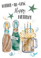 Classic Birthday Card - Father In Law - Beer & Cheers created by One and Only