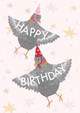 Pigeon Birthday Card - Happy Birthday Party Pigeon created by Kitty Strand