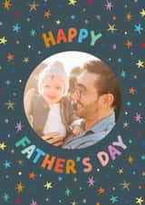 Personalised Father's Day Photo Card created by The Pattern Press - Classic Father's Day Card - Colourful Stars