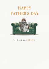 Cute Father's Day Card - Dog - Relaxing and reading the paper created by Orchard Design House
