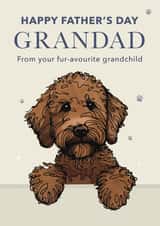 Cute Father's Day Card - For Grandad - Labradoodle created by Choo Choo 