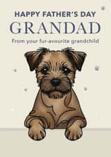 Cute Father's Day Card - For Grandad - Border Terrier created by Choo Choo