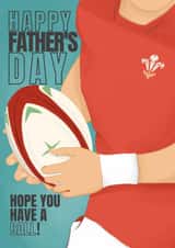 Classic Father's Day Card - Rugby - Wales - Six Nations created by Sian Moore Illustration