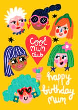 Cute Birthday Card - Cool Mum Club - For Mum created by NICHOLA COWDERY ILLUSTRATIONS 