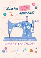 Classic Birthday Car - Sewing Machine - You're Sew Special created by Jane Farnham Designs