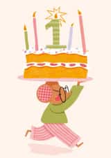 Cute First Birthday Card! Whimsical Mouse Birthday Card created by Kitty Strand