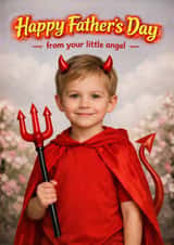 Cute Father's Day Card - Little Angel - From Son created by Pink Peach Cards