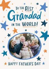 Personalised Father's Day Photo Card created by Dotty Black - Heartfelt Father's Day card for your Grandad - Stars - Best in the World