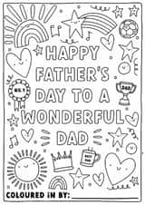 Cute Father's Day Card - Wonderful Dad - Colouring In Card created by Sarah Harding