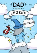 Funny Father’s Day Card - For Dad - Huzzah You’re a Legend created by Cheeky Legends