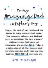 Heartfelt Father's Day Card - To My Amazing Dad - Grateful created by Kreate Paper Co.