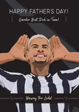 Newcastle United Father's Day Card - Bruno Guimaraes - Toon Army created by Helen Rodgers
