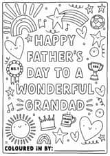Cute Father's Day Card - Wonderful Grandad - Colouring In Card created by Sarah Harding