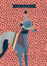 Whippet Dog Happy Birthday Card created by Lucy Alice Designs 