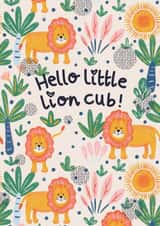 Cute New Baby Card - Hello Little Lion Cub created by Lotta Designs