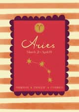 Aries Birthday Card - For Her - Star Sign Constellation - Pretty Arty created by Sydney Jo Designs