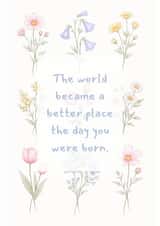 Floral birthday card for her created by Emily Winfindale